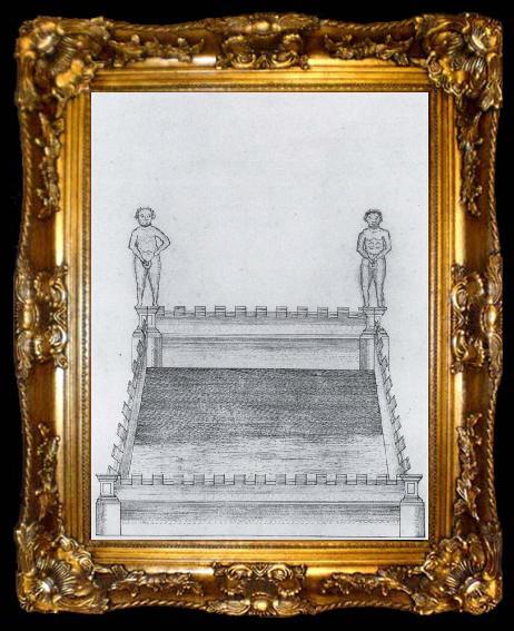 framed  unknow artist Design for a Fountain RIBA, ta009-2